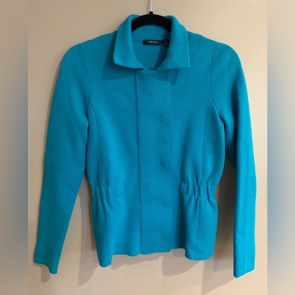 Women’s XS 0-2 Carlisle Blue Fall Career Jacket Blazer Tank Top Set Retail $598 - Picture 2 of 7